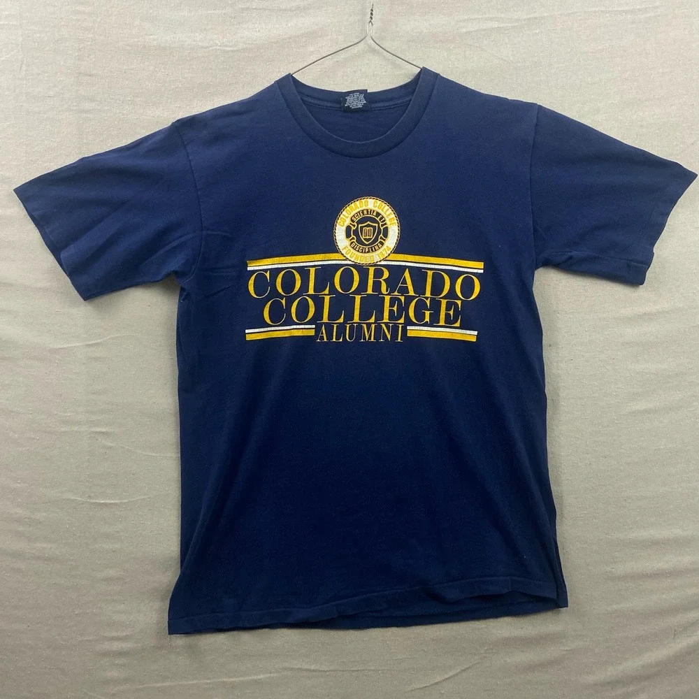 JanSport T-Shirt Mens Large‎ Navy Blue Colorado College Alumni Vintage USA Made